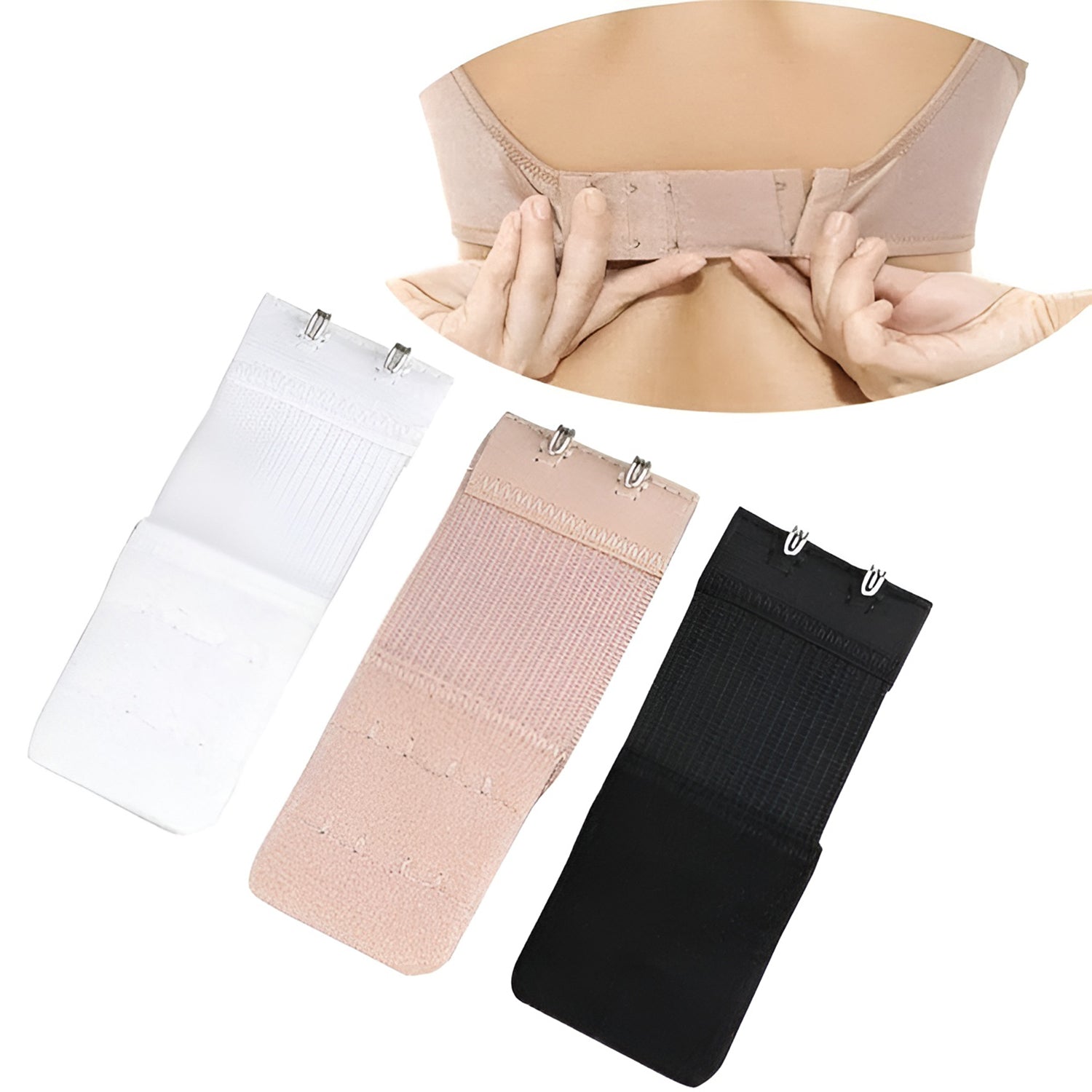 Adjustable 3-Piece Bra Extender Set with 2-Hook Adjustable 3-Piece Bra Extender Set with 2-Hook